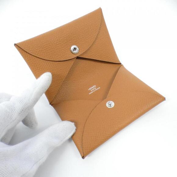 HERMES Calvi Black Calfskin Leather Business Card Holder - Picture 2 of 4